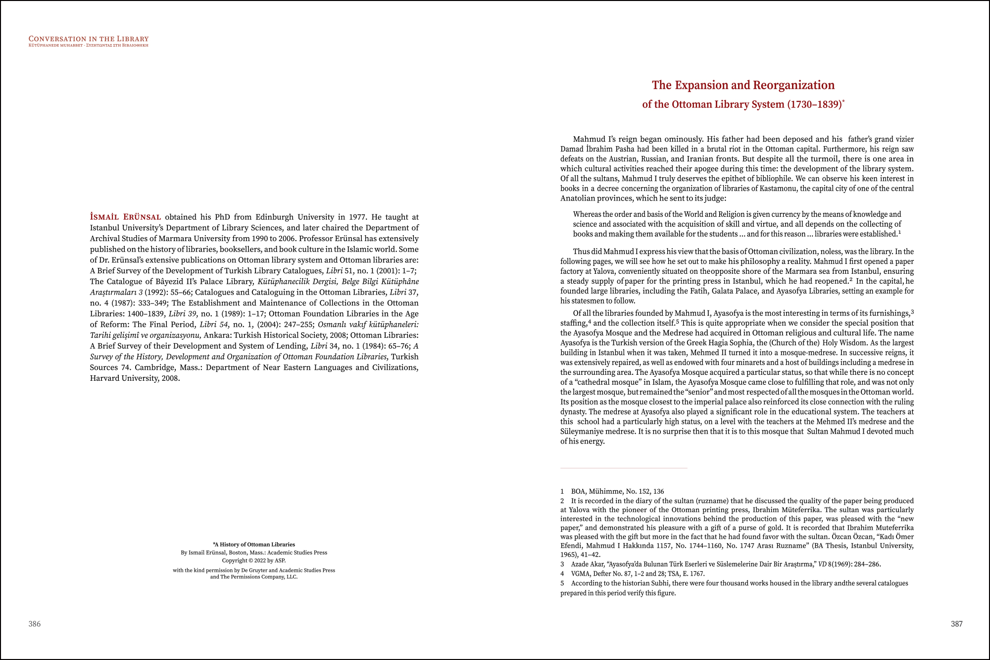 Ismail Erünsal - The Expansion and Reorganization of the Ottoman Library System 1730-1839