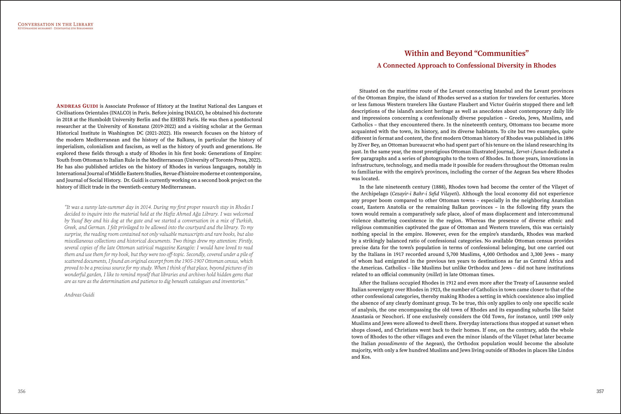 Andreas Guidi - Within and Beyond “Communities”: A Connected Approach to Confessional Diversity in Rhodes
