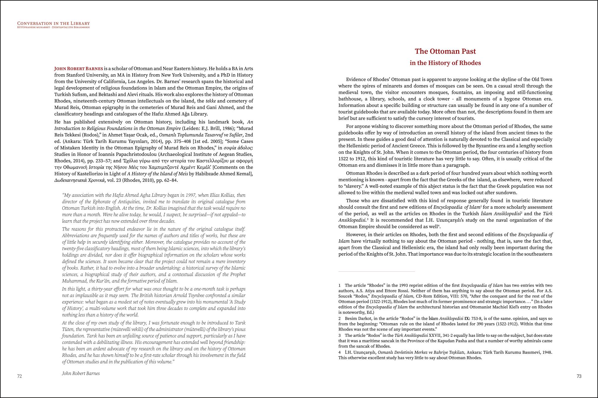 John R. Barnes - The Place of Ottoman Past in the History of Rhodes